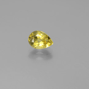 0.71 ct Yellow Golden Beryl Gemstone, Golden Beryl Gem in Pear Facet Shape for Sale.