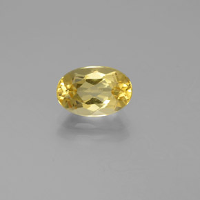 1.45 ct Yellow Golden Beryl Gemstone, Golden Beryl Gem in Oval Facet Shape for Sale.