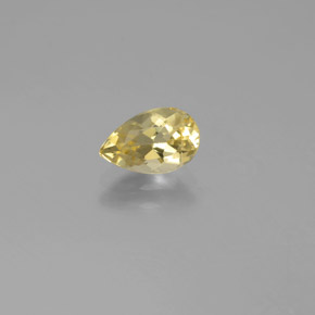 0.76 ct Yellow Golden Beryl Gemstone, Golden Beryl Gem in Pear Facet Shape for Sale.