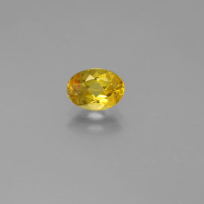 0.66 ct Yellow Golden Beryl Gemstone, Golden Beryl Gem in Oval Facet Shape for Sale.