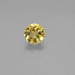 0.62 ct Yellow Golden Beryl Gemstone, Golden Beryl Gem in Round Facet Shape for Sale.