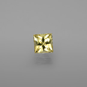 0.58 ct Yellow Golden Beryl Gemstone, Golden Beryl Gem in Princess-Cut Shape for Sale.