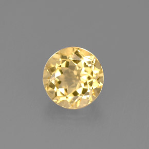 0.69 ct Yellow Golden Beryl Gemstone, Golden Beryl Gem in Round Facet Shape for Sale.