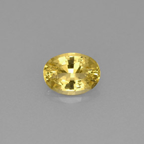 0.68 ct Yellow Golden Beryl Gemstone, Golden Beryl Gem in Oval Facet Shape for Sale.