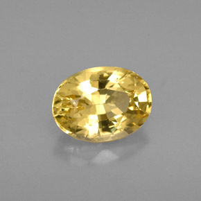 0.76 ct Yellow Golden Beryl Gemstone, Golden Beryl Gem in Oval Facet Shape for Sale.