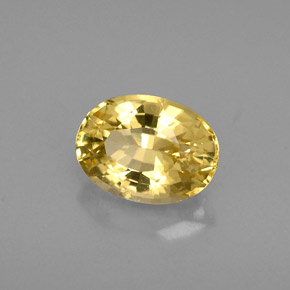 0.76 ct Yellow Golden Beryl Stone, Natural Golden Beryl in Oval Facet Shape for Sale