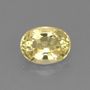 0.77 ct Yellow Golden Beryl Gemstone, Golden Beryl Gem in Oval Facet Shape for Sale.