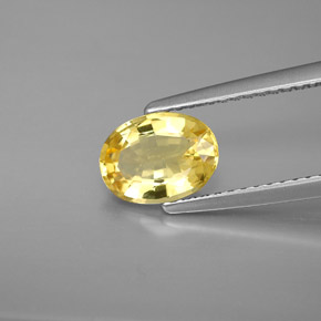 0.93 ct Yellow Golden Beryl Gemstone, Golden Beryl Gem in Oval Facet Shape for Sale.