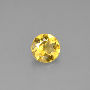 0.77 ct Yellow Golden Beryl Gemstone, Golden Beryl Gem in Round Facet Shape for Sale.