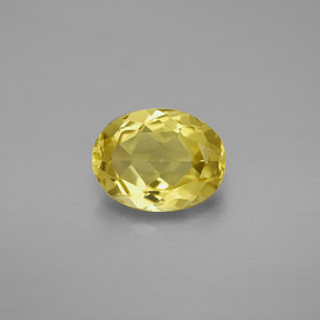 1.51 ct Yellow Golden Beryl Gemstone, Golden Beryl Gem in Oval Facet Shape for Sale.
