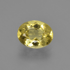 1.56 ct Yellow Golden Beryl Gemstone, Golden Beryl Gem in Oval Facet Shape for Sale.