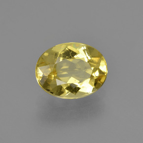 1.56 ct Yellow Golden Beryl Stone, Natural Golden Beryl in Oval Facet Shape for Sale