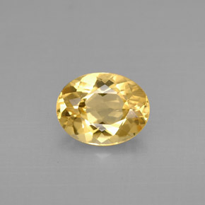 1.55 ct Yellow Golden Beryl Gemstone, Golden Beryl Gem in Oval Facet Shape for Sale.