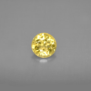 0.67 ct Yellow Golden Beryl Gemstone, Golden Beryl Gem in Round Facet Shape for Sale.
