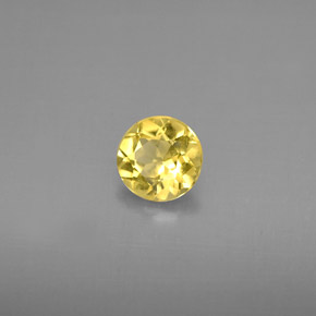 0.67 ct Yellow Golden Beryl Stone, Natural Golden Beryl in Round Facet Shape for Sale