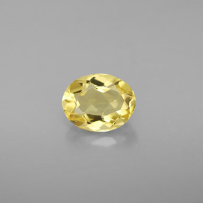 0.97 ct Yellow Golden Beryl Gemstone, Golden Beryl Gem in Oval Facet Shape for Sale.