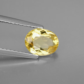 0.97 ct Yellow Golden Beryl Stone, Natural Golden Beryl in Oval Facet Shape for Sale