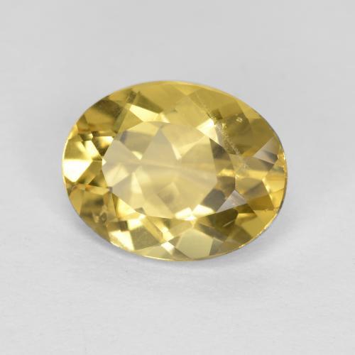 1.49 ct Yellow Golden Beryl Stone, Natural Golden Beryl in Oval Facet Shape for Sale