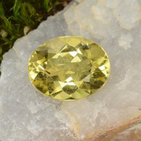 1.39 ct Yellow Golden Beryl Gemstone, Golden Beryl Gem in Oval Facet Shape for Sale.