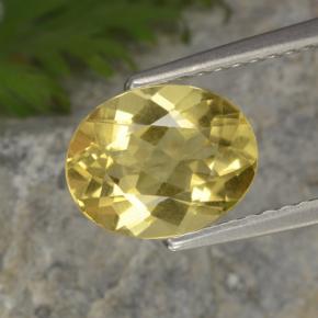 1.48 ct Yellow Golden Beryl Gemstone, Golden Beryl Gem in Oval Facet Shape for Sale.