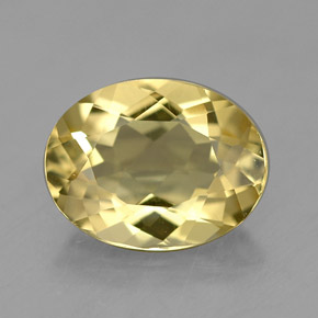 1.47 ct Yellow Golden Beryl Gemstone, Golden Beryl Gem in Oval Facet Shape for Sale.
