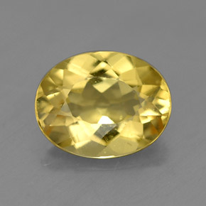 1.46 ct Yellow Golden Beryl Gemstone, Golden Beryl Gem in Oval Facet Shape for Sale.