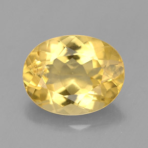 1.69 ct Yellow Golden Beryl Gemstone, Golden Beryl Gem in Oval Facet Shape for Sale.