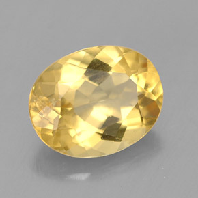 1.69 ct Yellow Golden Beryl Stone, Natural Golden Beryl in Oval Facet Shape for Sale