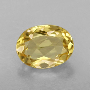 1.14 ct Yellow Golden Beryl Gemstone, Golden Beryl Gem in Oval Facet Shape for Sale.