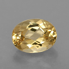 1.29 ct Yellow Golden Beryl Gemstone, Golden Beryl Gem in Oval Facet Shape for Sale.