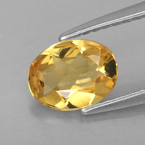 0.81 ct Yellow Golden Beryl Gemstone, Golden Beryl Gem in Oval Facet Shape for Sale.