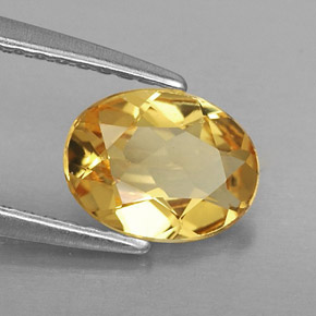 0.81 ct Yellow Golden Beryl Stone, Natural Golden Beryl in Oval Facet Shape for Sale