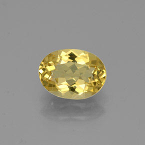 0.89 ct Yellow Golden Beryl Gemstone, Golden Beryl Gem in Oval Facet Shape for Sale.