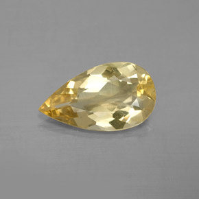 Amarillo medio Berilo Dorado Gema - 2.4ct Corte en forma de pera (ID: 352571)
