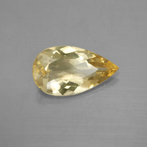 2.38 ct Yellow Golden Beryl Stone, Natural Golden Beryl in Pear Facet Shape for Sale