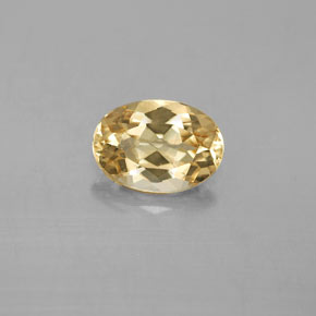 2.09 ct Yellow Golden Beryl Gemstone, Golden Beryl Gem in Oval Facet Shape for Sale.