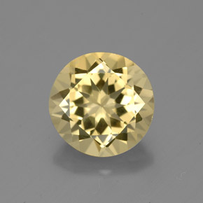 2.57 ct Yellow Golden Beryl Gemstone, Golden Beryl Gem in Round Facet Shape for Sale.