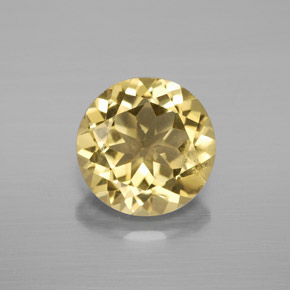 2.48 ct Yellow Golden Beryl Gemstone, Golden Beryl Gem in Round Facet Shape for Sale.