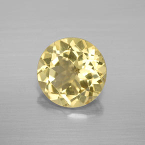 2.43 ct Yellow Golden Beryl Gemstone, Golden Beryl Gem in Round Facet Shape for Sale.