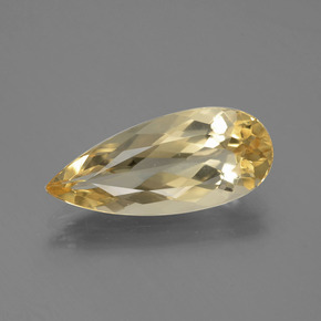 4.58 ct Yellow Golden Beryl Gemstone, Golden Beryl Gem in Pear Facet Shape for Sale.