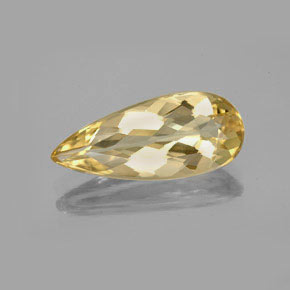 4.11 ct Yellow Golden Beryl Gemstone, Golden Beryl Gem in Pear Facet Shape for Sale.