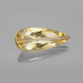 4.11 ct Yellow Golden Beryl Stone, Natural Golden Beryl in Pear Facet Shape for Sale