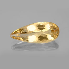 4.92 ct Yellow Golden Beryl Gemstone, Golden Beryl Gem in Pear Facet Shape for Sale.