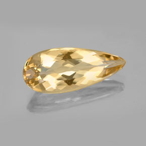 4.92 ct Yellow Golden Beryl Stone, Natural Golden Beryl in Pear Facet Shape for Sale