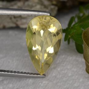4.27 ct Yellow Golden Beryl Stone, Natural Golden Beryl in Pear Facet Shape for Sale