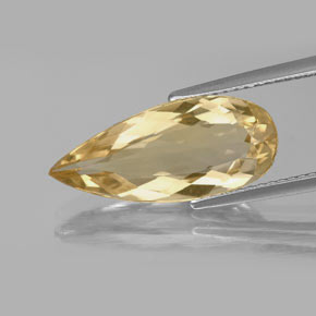 4.41 ct Yellow Golden Beryl Gemstone, Golden Beryl Gem in Pear Facet Shape for Sale.