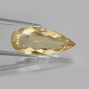 4.41 ct Yellow Golden Beryl Stone, Natural Golden Beryl in Pear Facet Shape for Sale