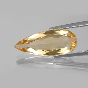 3.82 ct Yellow Golden Beryl Gemstone, Golden Beryl Gem in Pear Facet Shape for Sale.