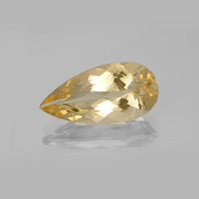 3.76 ct Yellow Golden Beryl Gemstone, Golden Beryl Gem in Pear Facet Shape for Sale.