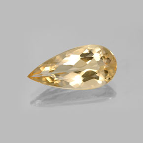 3.87 ct Yellow Golden Beryl Gemstone, Golden Beryl Gem in Pear Facet Shape for Sale.